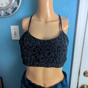 Lululemon Black Leopard Print Crop Top